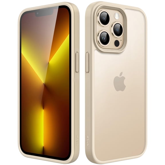 JETech Matte Case for iPhone 13 Pro Max 6.7-Inch, Shockproof Military Grade Drop Protection, Frosted Translucent Back Phone Cover, Anti-Fingerprint (Light Gold)