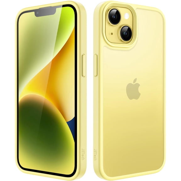 JETech Matte Case for iPhone 14 Plus 6.7-Inch, Shockproof Military Grade Drop Protection, Frosted Translucent Back Phone Cover, Anti-Fingerprint (Yellow)