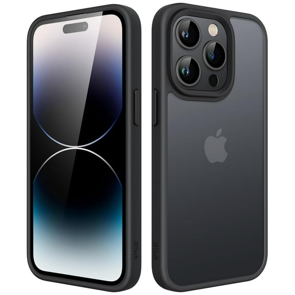 JETech Matte Case for iPhone 14 Pro 6.1-Inch, Shockproof Military Grade Drop Protection, Frosted Translucent Back Phone Cover, Anti-Fingerprint (Black)