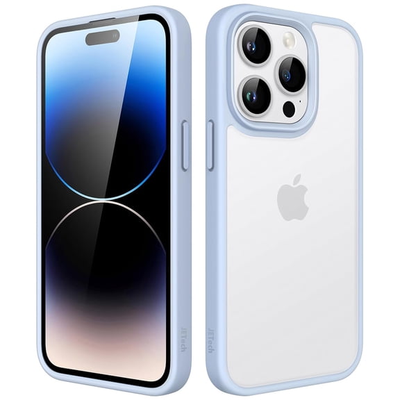 JETech Matte Case for iPhone 14 Pro 6.1-Inch, Shockproof Military Grade Drop Protection, Frosted Translucent Back Phone Cover, Anti-Fingerprint (Sky Blue)