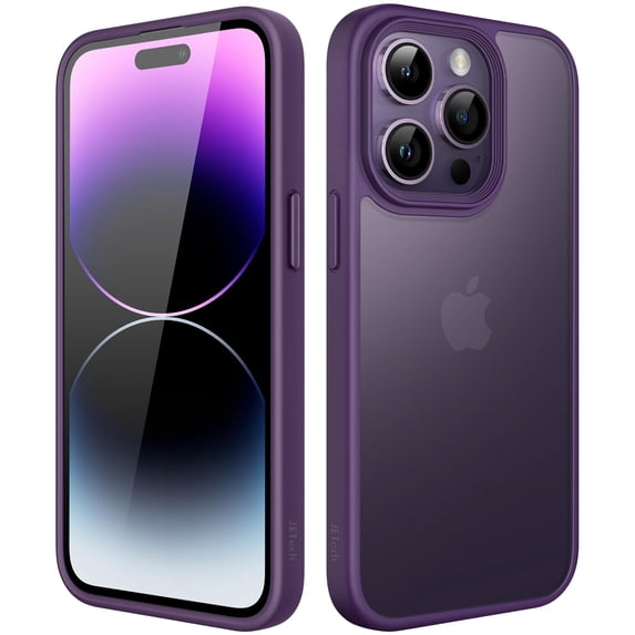 JETech Matte Case for iPhone 14 Pro Max 6.7-Inch, Shockproof Military Grade Drop Protection, Frosted Translucent Back Phone Cover, Anti-Fingerprint (Deep Purple)