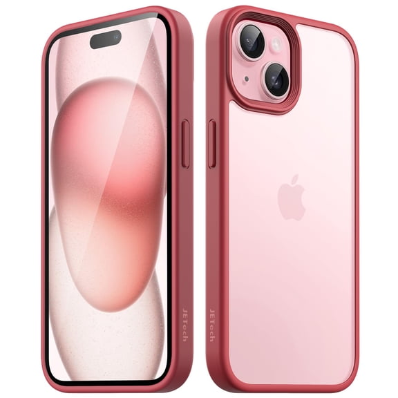 JETech Matte Case for iPhone 15 Plus 6.7-Inch, Shockproof Military Grade Drop Protection, Frosted Translucent Back Phone Cover, Anti-Fingerprint (Maroon)