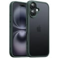 thumbnail image 1 of JETech Matte Case for iPhone 16 6.1-Inch, Shockproof Military Grade Drop Protection, Frosted Translucent Back Phone Cover, Anti-Fingerprint (Dark Green), 1 of 6