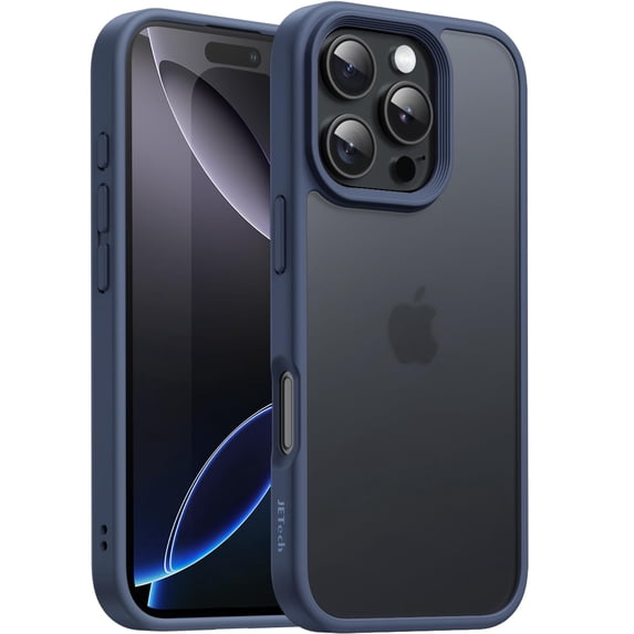 JETech Matte Case for iPhone 16 Pro Max 6.9-Inch, Shockproof Military Grade Drop Protection, Frosted Translucent Back Phone Cover, Anti-Fingerprint (Storm Blue)