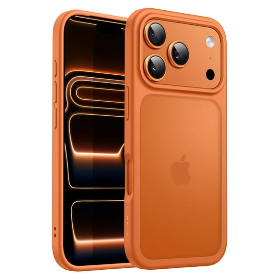 JETech Matte Case for iPhone 17 Pro 6.3-Inch, Shockproof Military Grade Drop Protection, Frosted Translucent Back Minimalist Phone Cover (Orange)
