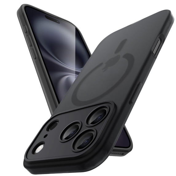 JETech Matte Case for iPhone 17 Pro Max 6.9-Inch Compatible with MagSafe, Camera Lens Full Protection, Shockproof Translucent Frosted TPU Soft Phone Cover, Anti-Fingerprint (Black)