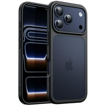 JETech Matte Case for iPhone 17 Pro Max 6.9-Inch, Shockproof Military Grade Drop Protection, Frosted Translucent Back Minimalist Phone Cover (Black)