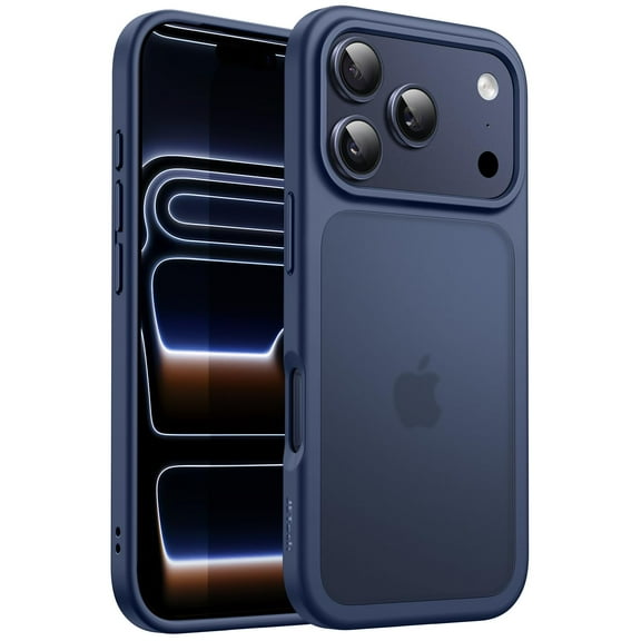 JETech Matte Case for iPhone 17 Pro Max 6.9-Inch, Shockproof Military Grade Drop Protection, Frosted Translucent Back Minimalist Phone Cover, Anti-Fingerprint (Dark Blue)