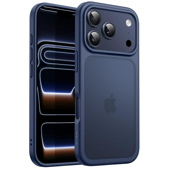 JETech Matte Case for iPhone 17 Pro Max 6.9-Inch, Shockproof Military Grade Drop Protection, Frosted Translucent Back Minimalist Phone Cover, Anti-Fingerprint (Dark Blue)