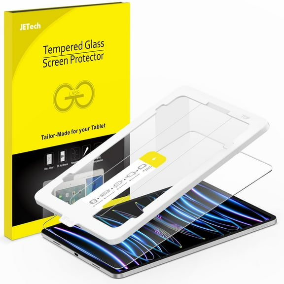 JETech One Touch Install Screen Protector for iPad Pro 11-Inch All Models and iPad Air 5/4 10.9-Inch, Tempered Glass Film with Auto Alignment Tool Kit, HD Clear