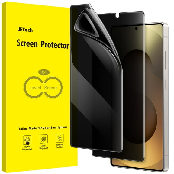 JETech Privacy Screen Protector for Samsung Galaxy S25 Ultra 5G, Anti-Spy Flexible TPU Film, Fingerprint Unlock Compatible, 2-Pack
