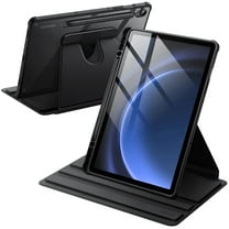 JETech Rotating Case for Samsung Galaxy Tab S10 FE / S9 FE 10.9-Inch / S9 11-Inch with S Pen Holder, 360 Degree Rotation Protective Stand Cover Clear Back, Auto Wake/Sleep (Black)