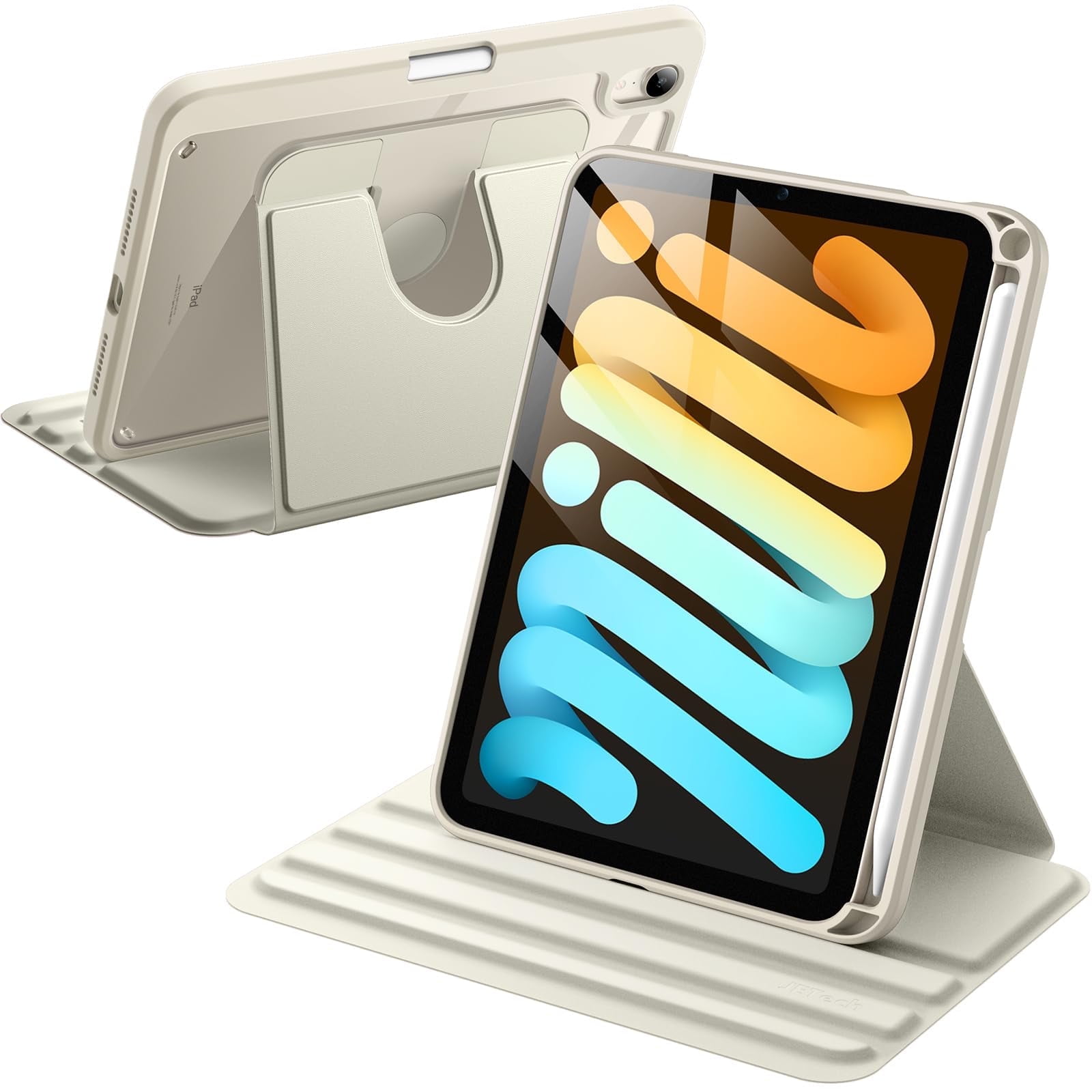 JETech Rotating Case for iPad mini (A17 Pro, 2024 Model, 7th
