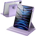 thumbnail image 1 of JETech Rotating Case for iPad Pro 11-Inch 2022/2021(4th/3rd gen) with Pencil Holder, 360 Degree Rotation Protective Stand Cover Clear Back, Auto Wake/Sleep (Light Purple), 1 of 7