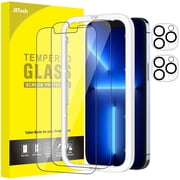 JETech Screen Protector and Camera Lens Protector Compatible with iPhone 13 Pro 6.1-Inch (Not for iPhone 13) with Easy-Installation Tool, Tempered Glass Film, 2-Pack Each