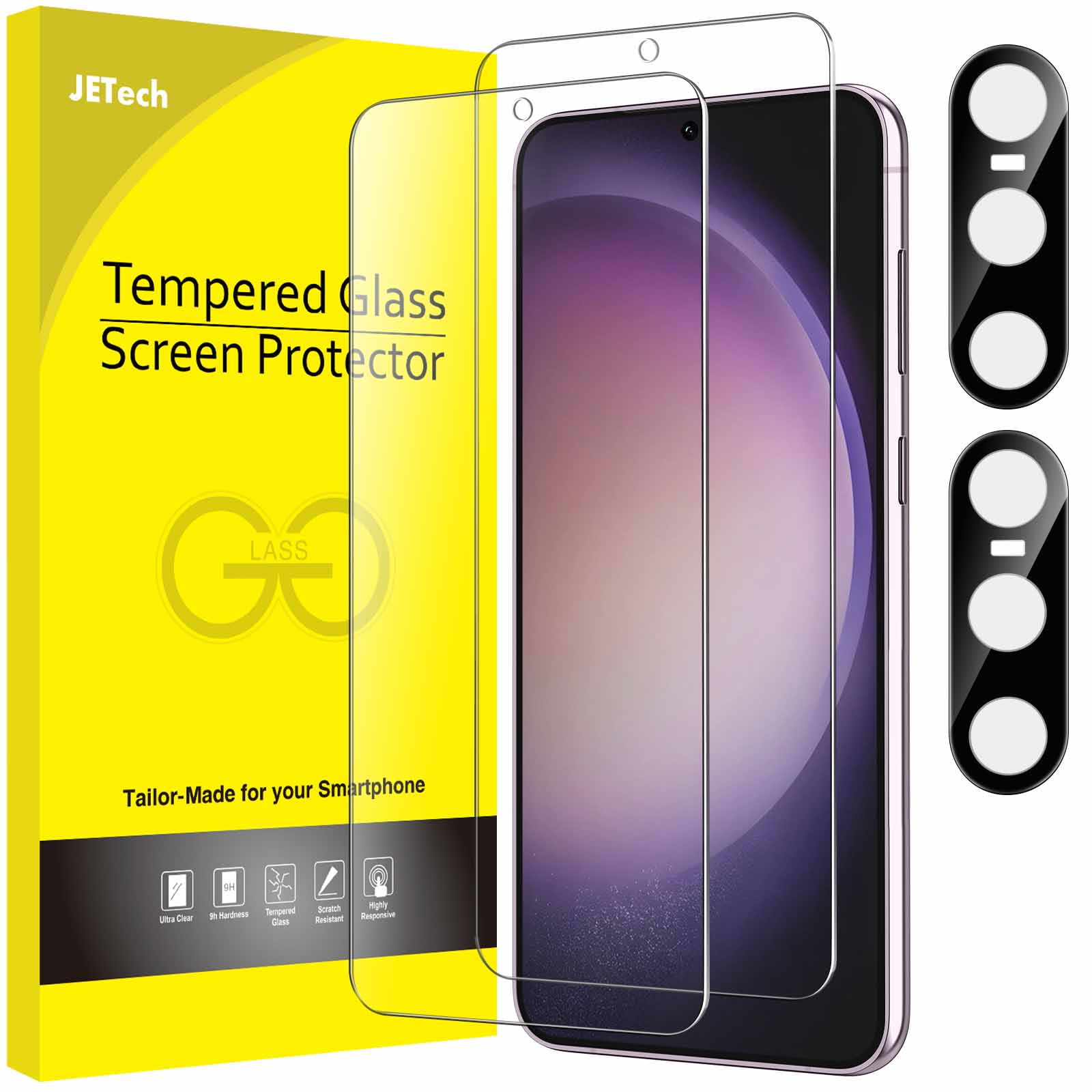  amFilm Privacy Screen Protector Samsung Galaxy S22 Plus 5g 6.6  inch, Samsung Galaxy S22 + 5g 6.6 inch with 2 Pack Camera Lens Protector,  Fingerprint ID Compatible, Easy Installation, Hybrid, 2+2