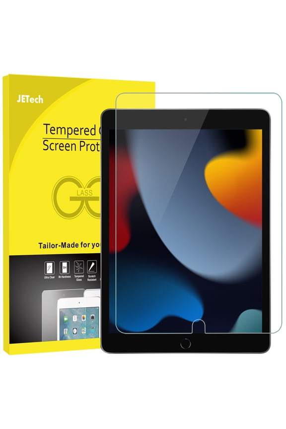 JETech Screen Protector compatible with iPad (10.2-Inch, 2021/2020/2019 Model, 9/8/7 Generation), Tempered Glass Film
