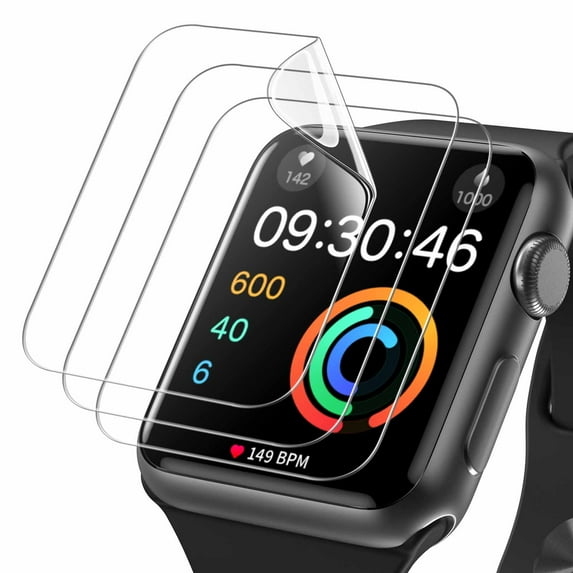 JETech Screen Protector for Apple Watch Series 3/2/1 38mm, Flexible TPU Film, Anti-Scratch HD Clear, 3-Pack