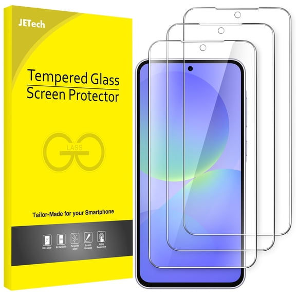 JETech Screen Protector for Samsung Galaxy A37 5G / A36 5G, 9H Tempered Glass Film, 3-Pack