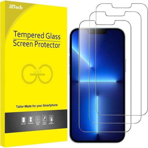 JETech Screen Protector for iPhone 17e (2026) / iPhone 16e / iPhone 13 / 13 Pro, 3-Pack