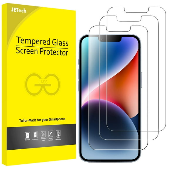 JETech Screen Protector for iPhone 17e (2026) / iPhone 16e / iPhone 14, 6.1-Inch Display, 3-Pack