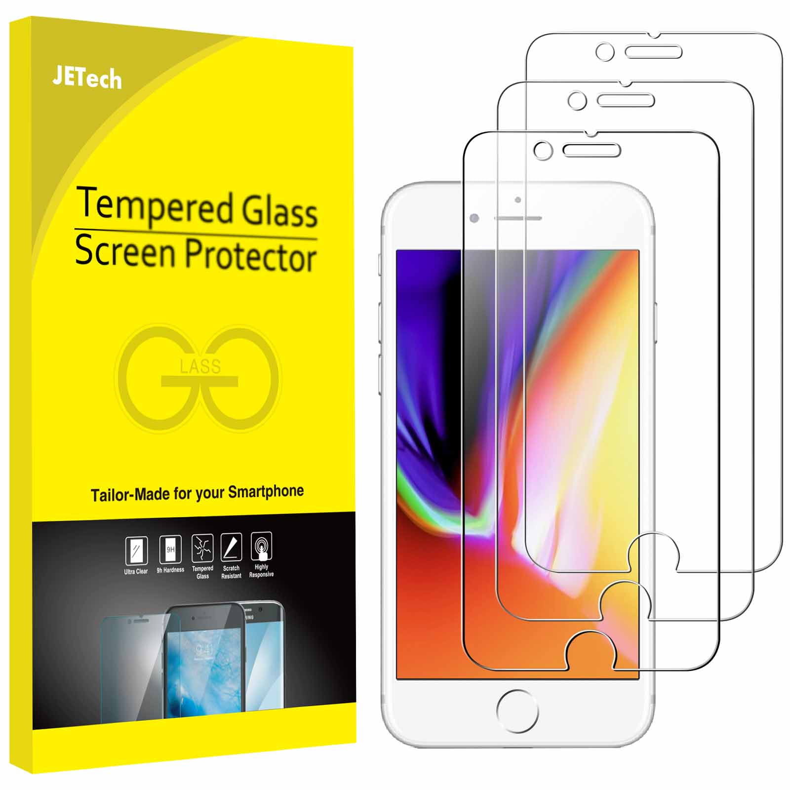 JETech Screen Protector for iPhone Plus and iPhone Plus,