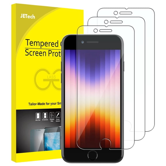 JETech Screen Protector for iPhone SE 3 (2022 3rd Edition) 4.7-Inch, 3-Pack