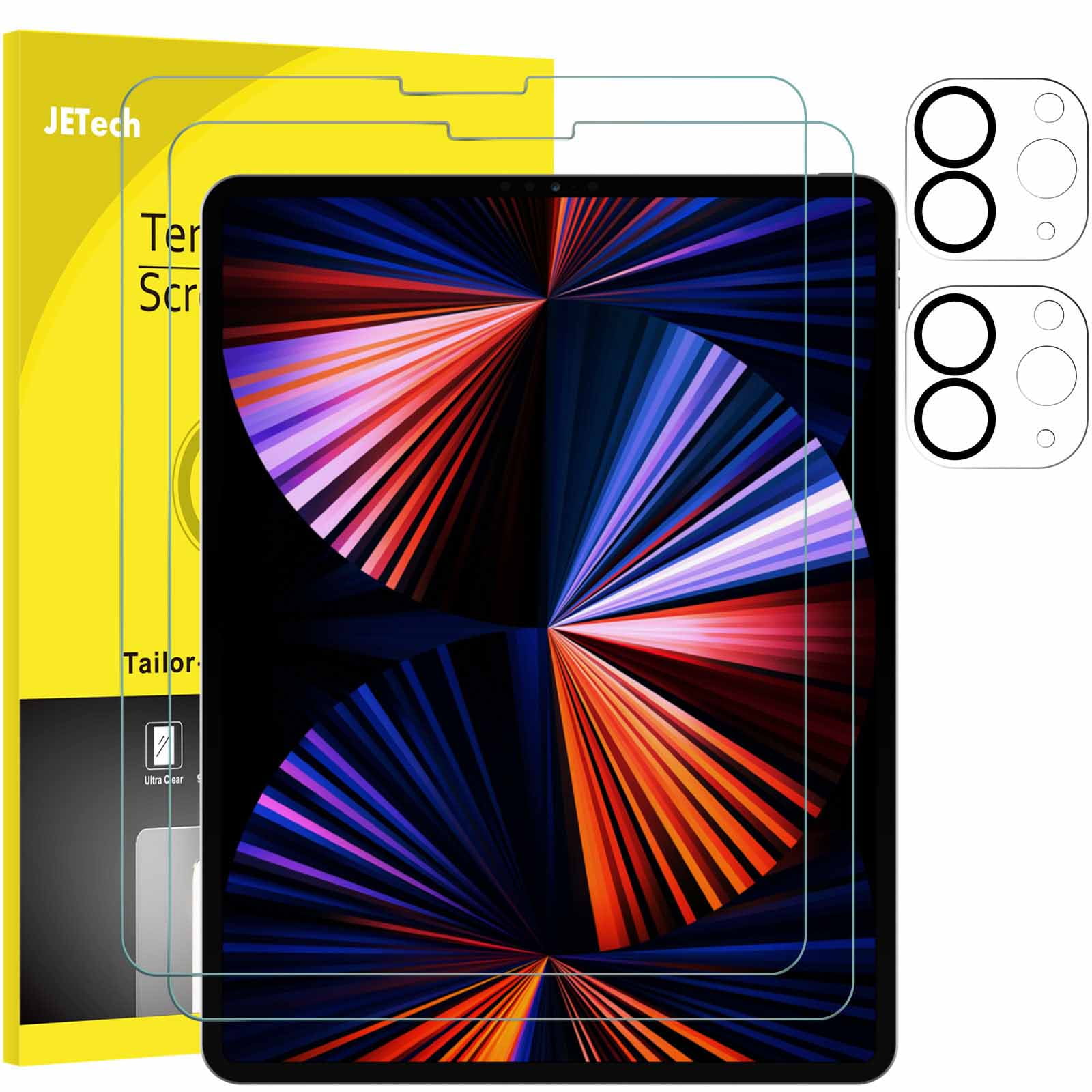 JETech Screen Protector for iPad Pro 12.9Inch, 2020/2021 (4th/5th Generation) with Camera Lens