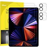 JETech Screen Protector for iPad Pro 12.9-Inch, 2020/2021 (4th/5th Generation) with Camera Lens Protector, Tempered Glass Film HD Anti-Scratch, Support Pencil & Face ID, 2-Pack Each