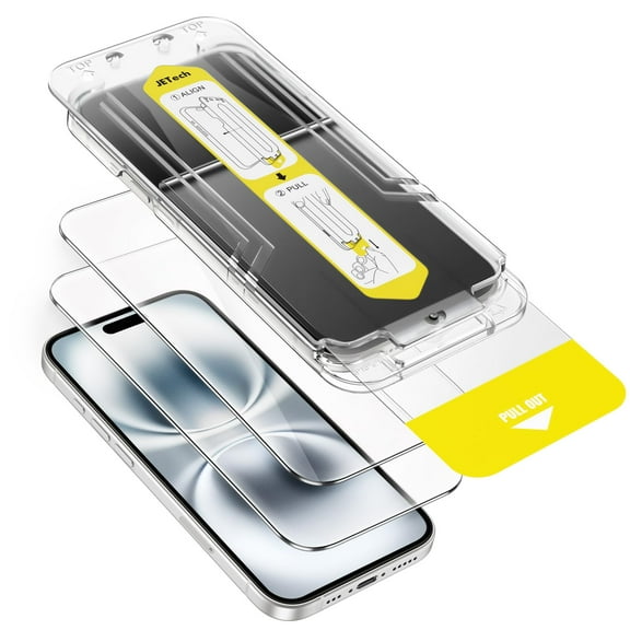 JETech Screen Protector for iPhone 16 6.1-Inch, 10-Second Super Easy Installation with One-Step Alignment Tray, Bubble-Free Tempered Glass Film, Case-Friendly, HD Clear, 2-Pack