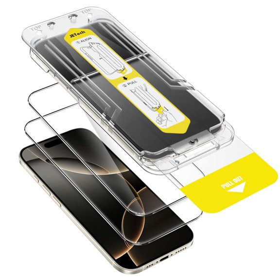 JETech Screen Protector for iPhone Air, 10-Second Super Easy Installation Kit with One-Step Alignment Tray, Anti-Fingerprint Tempered Glass Film, Case-Friendly, HD Clear, 2-Pack