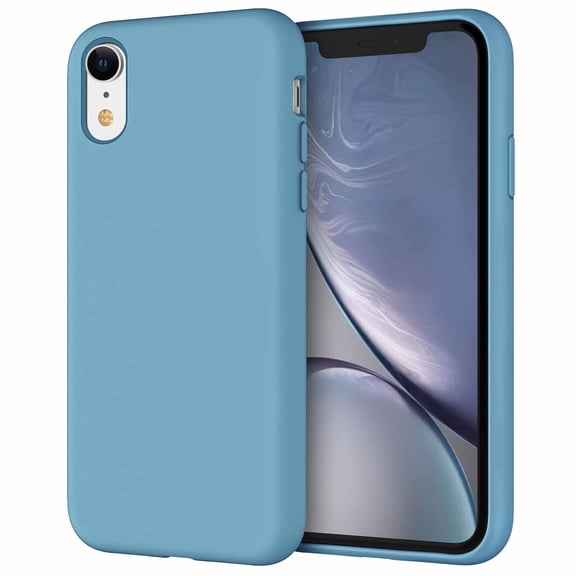 JETech Silicone Case for iPhone XR, 6.1-Inch, Silky-Soft Touch Full-Body Protective Case, Shockproof Cover with Microfiber Lining (Cornflower)