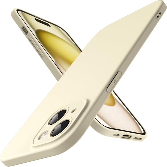 JETech Slim Case for iPhone 15 Plus 6.7-Inch with Camera Lens Full Cover Protection, Ultra-Thin Lightweight Matte Finish Minimalist Protective Phone Cover (Yellow)