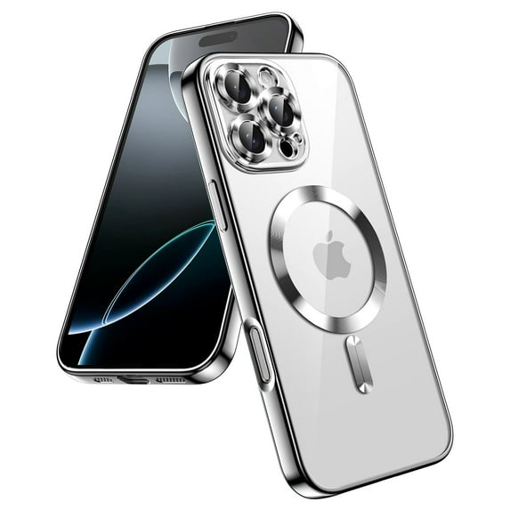 JETech Soft Clear Case for iPhone 16 Pro 6.3-Inch, Camera Lens Full Protection, Compatible with MagSafe Wireless Charging, Shockproof Electroplated TPU Phone Cover (Silver)