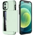 thumbnail image 1 of JETech Wallet Case for iPhone 12/12 Pro 6.1-Inch with Card Holder, Dual Layer Shockproof Protective Phone Cover, Sliding Hidden Slot (Green), 1 of 7