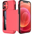 thumbnail image 1 of JETech Wallet Case for iPhone 12/12 Pro 6.1-Inch with Card Holder, Dual Layer Shockproof Protective Phone Cover, Sliding Hidden Slot (Red), 1 of 7