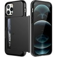 thumbnail image 1 of JETech Wallet Case for iPhone 12 Pro Max 6.7-Inch with Card Holder, Dual Layer Shockproof Protective Phone Cover, Sliding Hidden Slot (Black), 1 of 7