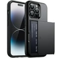 thumbnail image 1 of JETech Wallet Case for iPhone 14 Pro 6.1-Inch with Card Holder, Dual Layer Shockproof Protective Phone Cover, Sliding Hidden Slot (Black), 1 of 6