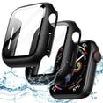 thumbnail image 1 of JETech Waterproof Case with Screen Protector for Apple Watch SE (2022/2020) / Series 6 5 4 44mm, Built-in Tempered Glass Film Hard PC Bumper Full Protective Cover, 2 Pack (Black), 1 of 6