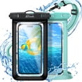 thumbnail image 1 of JETech Waterproof Phone Pouch, Water Proof Case for iPhone 16 15 14 13 Pro Max Plus, for Samsung Galaxy S24 S23 Ultra and Others up to 7.2 Inch, IPX8 Dry Bag with Lanyard, 2 Pack (Black+Green), 1 of 6