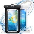 thumbnail image 1 of JETech Waterproof Phone Pouch, Water Proof Case for iPhone 16 15 14 13 Pro Max Plus, for Samsung Galaxy S24 S23 Ultra and Others up to 7.2 Inch, IPX8 Dry Bag with Lanyard, 2 Pack (Black+Clear), 1 of 6