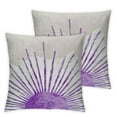 thumbnail image 1 of JEUXUS 2-Piece Short Plush Pillowcase Set Abstract Boho Green Sun, Rustic Boho Sun Sunset Sunrise Sunshine Sun Rays Print White, 1 of 6