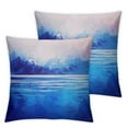 thumbnail image 1 of JEUXUS 2-Piece Short Plush Pillowcase Set Blue Abstract Landscape Zipper Closure White, 1 of 6