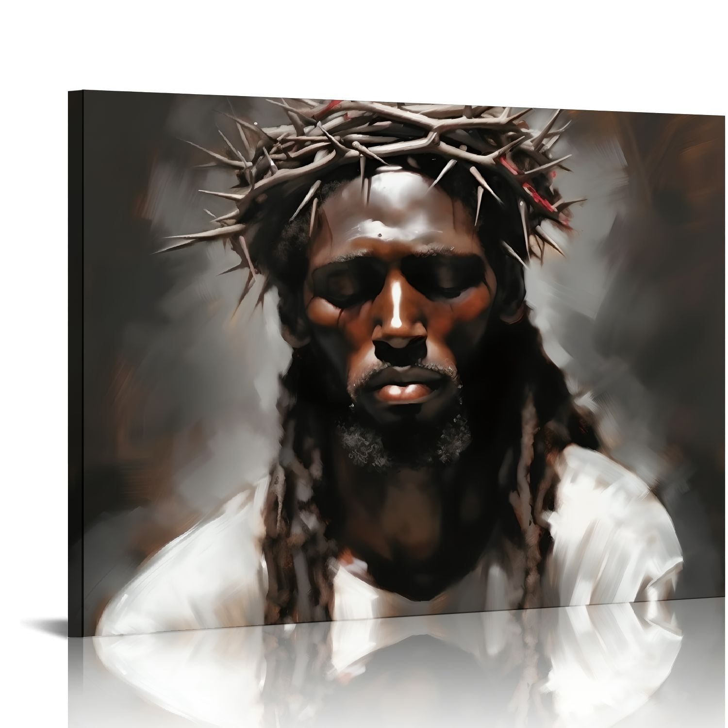 JEUXUS 20x16 in / 16x12 in Wall Art Black Jesus Decorative