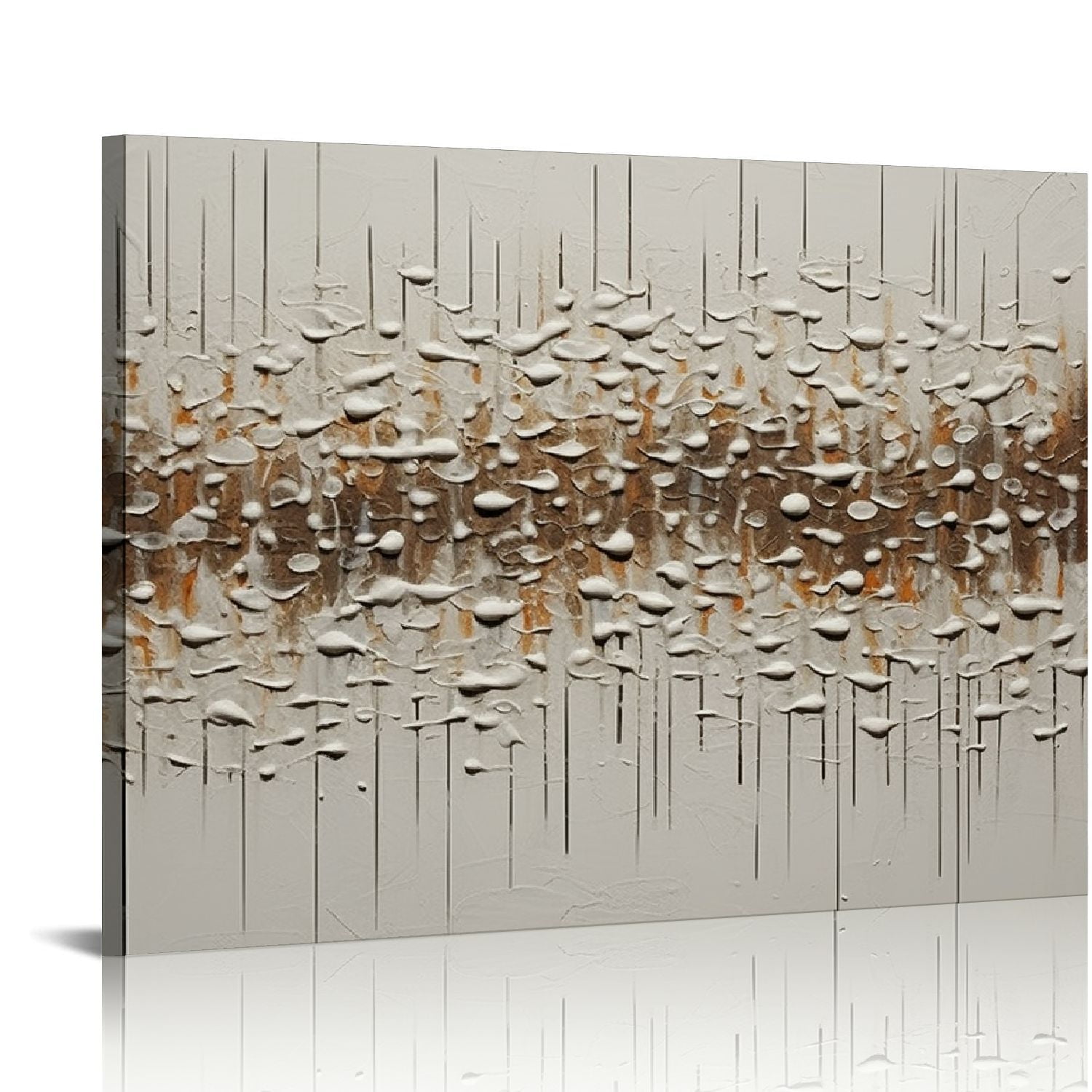 JEUXUS 3D Modern Oil Painting on Canvas,Hand Painted Abstract Textured Flower Artwork Large Canvas Wall Art Home Decorations Wall Decor Framed Ready to Hang 20x16in