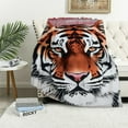 thumbnail image 1 of JEUXUS  9 Lbs Velvet Blanket for Winter - Ply Heavy &amp; Warm Korean Style Bed Blanket - Reversible Printed Raschel Queen Size Blanket - Wrinkle &amp; Fade Resistant -- Tiger, 1 of 6