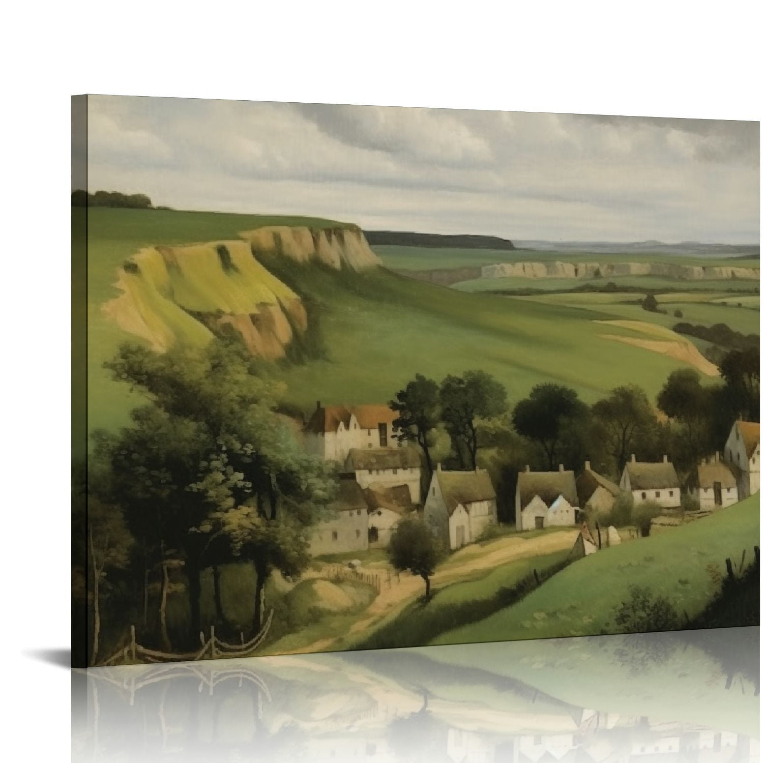 JEUXUS ARPEOTCY Vintage Framed Canvas Wall Art, Vintage Wall Decor for Living Room, Vintage