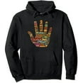 thumbnail image 1 of JEUXUS ASL Sign I Love You in Different 40 Languages, ASL Pullover Hoodie, 1 of 3