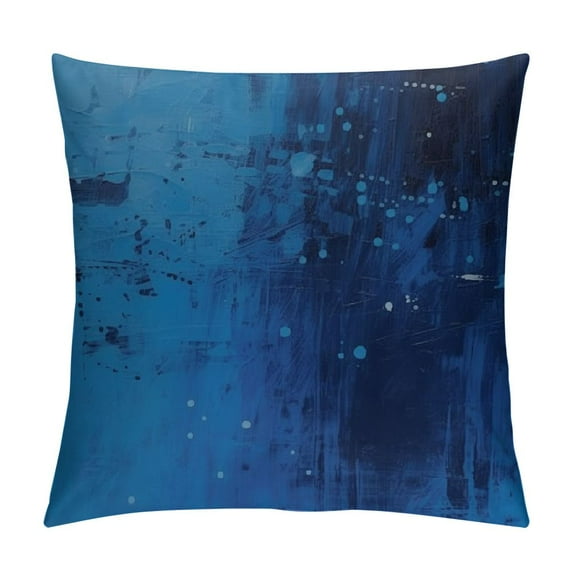 JEUXUS Abstract Art Throw Pillow Case, Modern Graffiti Brush Square Home Decorative Cushion Cover for Pillow Covers,Pillowcases for Bedroom Office Dorm Couch, Dark Blue