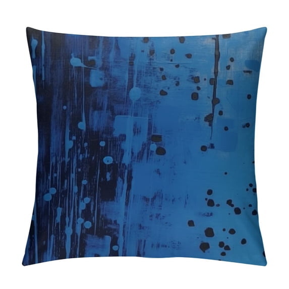 RUIYC Abstract Art Throw Pillow Case, Modern Graffiti Brush Square Home Decorative Cushion Cover for Pillow Covers, Pillowcases for Bedroom Office Dorm Couch, Dark Blue